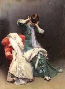 Raimundo de Madrazo y  Garreta Preparing for the Costume Ball oil on canvas